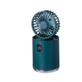 Ventilador de nebulización de mesa, ventilador de enfriamiento personal recargable por USB con tanque de agua grande de 300 ml y 7 luces de noche coloridas